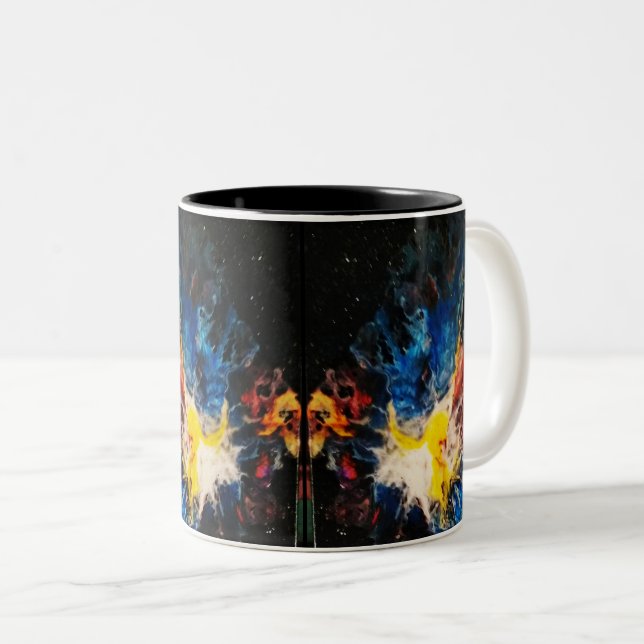 Caneca De Café Em Dois Tons Design de 'Efeito Borboleta' de Mug (Frente Esquerda)