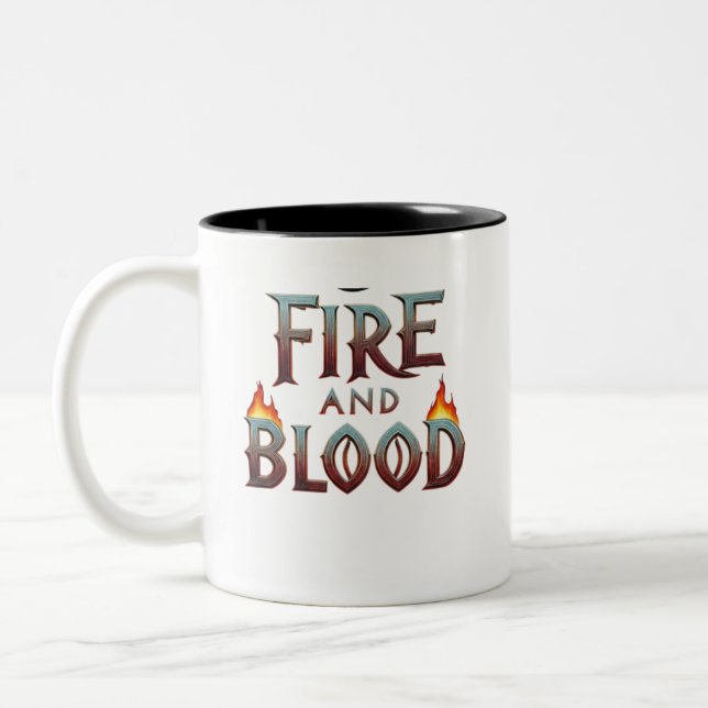 Caneca De Café Em Dois Tons design de "Fire and Blood" (Esquerda)