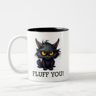 Caneca De Café Em Dois Tons Design de Gato Negro Bebê - Mug de Dois Toneladas