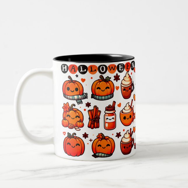 Caneca De Café Em Dois Tons Design de Halloween (Esquerda)