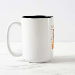 Caneca De Café Em Dois Tons Design de Halloween Fantasma Laranja Fofo Temporad