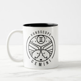 Caneca De Café Em Dois Tons Design de Horóscopo Zodiac GEMINI