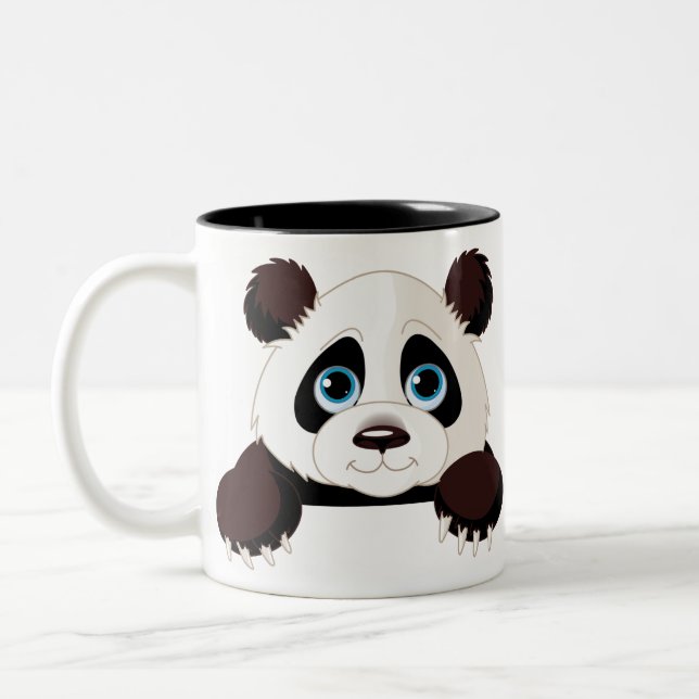 Caneca De Café Em Dois Tons design de ilustração de panda (Esquerda)