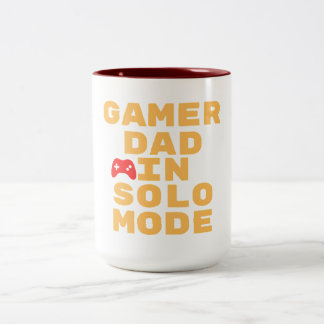 Caneca De Café Em Dois Tons Design de Jogo Modo Solo para Pai Gamer