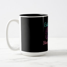 Caneca De Café Em Dois Tons design de jogos neon personalizável