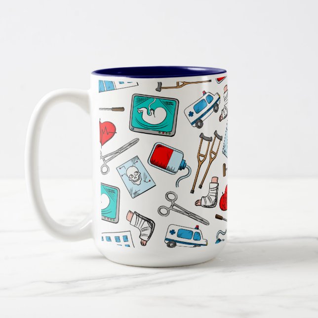 Caneca De Café Em Dois Tons Design de Medicina (Esquerda)