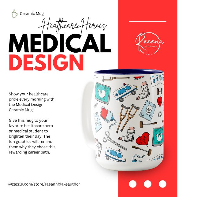 Caneca De Café Em Dois Tons Design de Medicina (Criador carregado)