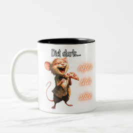 Caneca De Café Em Dois Tons Design de Mouse de Dieta de Pizza Engraçada