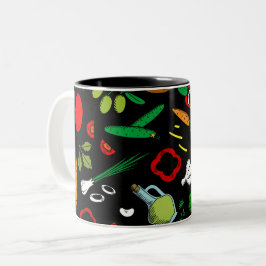 Caneca De Café Em Dois Tons Design de Mug de Café de Dois Toneladas de Vegetai