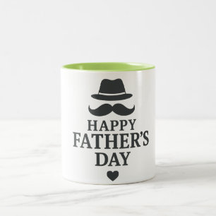 Caneca De Café Em Dois Tons Design de Mug do Dia do Pai Feliz - Elegante e Imp