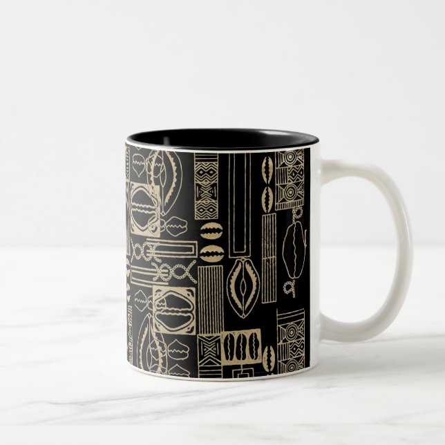Caneca De Café Em Dois Tons Design de padrão africano (Direita)