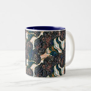 Caneca De Café Em Dois Tons Design de Padrão de Mármore Fluido de Luxo 2