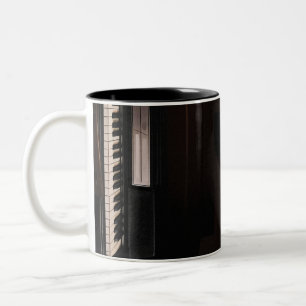 Caneca De Café Em Dois Tons Design de Piano Incrível