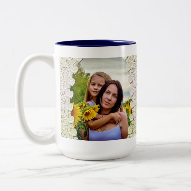 Caneca De Café Em Dois Tons Design de Quebra de Foto com Lâmina Personalizada (Esquerda)
