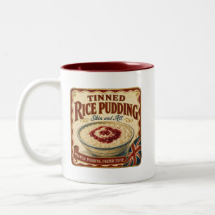 Caneca De Café Em Dois Tons Design de Rótulo de Lata de Pudim de Arroz em Lata