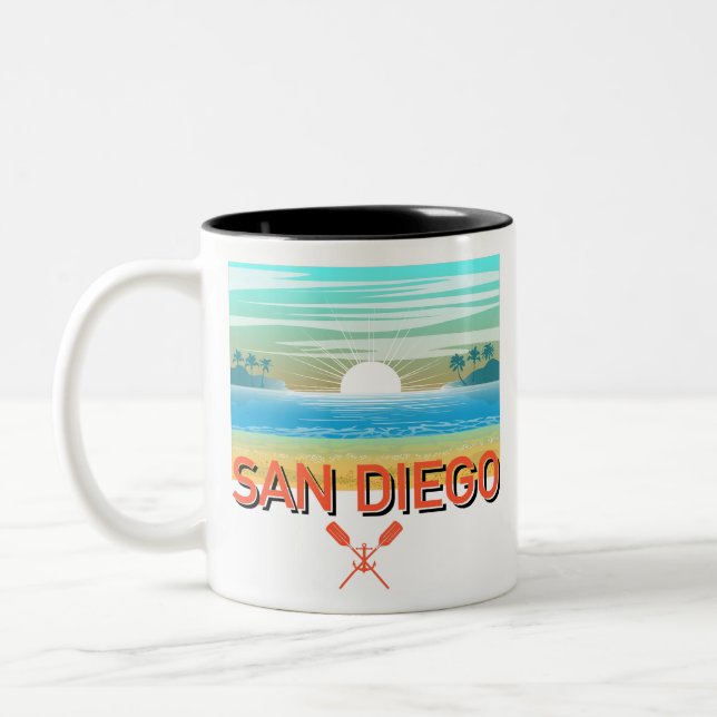 Caneca De Café Em Dois Tons Design de San Diego - Mug de dois tons (Esquerda)