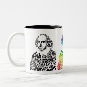 Caneca De Café Em Dois Tons Design de texto Shakespeare