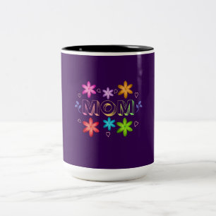 Caneca De Café Em Dois Tons Design de Tipografia da Mamãe, Arte de Texto de Ci
