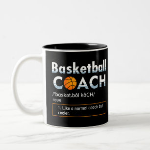 Caneca De Café Em Dois Tons Design de treinador de basquetebol