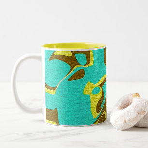 Caneca De Café Em Dois Tons Design de Turquesa