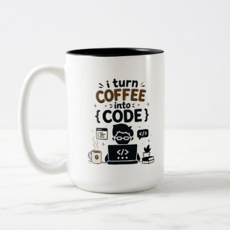 Caneca De Café Em Dois Tons Design Divertido de Programador