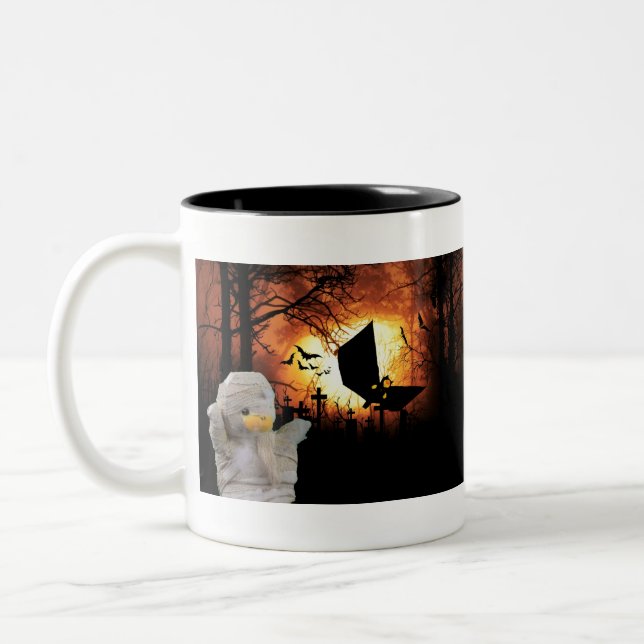 Caneca De Café Em Dois Tons Design divertido para o Halloween (Esquerda)