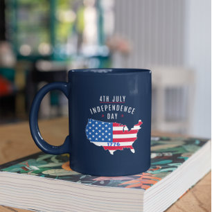 Caneca De Café Em Dois Tons design do Dia da Independência em 4 de JULHO