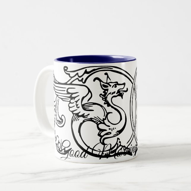 Caneca De Café Em Dois Tons Design Dragon Coffee Mugs (Frente Esquerda)