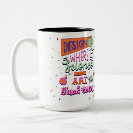 Caneca De Café Em Dois Tons Design é onde a ciência e a arte se rompem