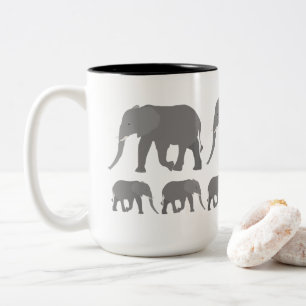 Caneca De Café Em Dois Tons Design elefante