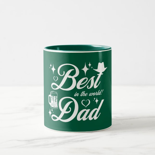 Caneca De Café Em Dois Tons Design elegante do melhor Pai (Centro)