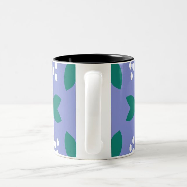 Caneca De Café Em Dois Tons Design Floral de Mug de Flor (Alça)