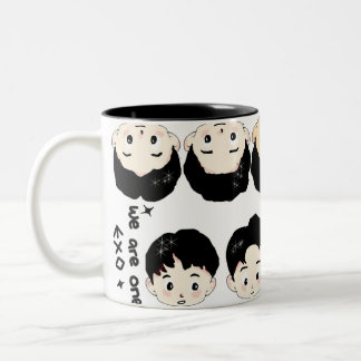 Caneca De Café Em Dois Tons Design fofo de desenho do Exo