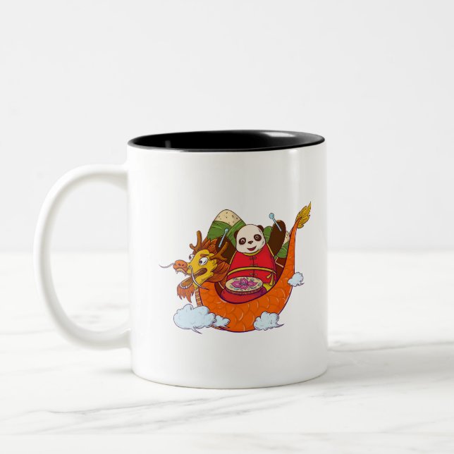 Caneca De Café Em Dois Tons Design fofo de Panda (Esquerda)