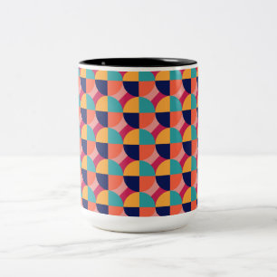 CANECA DE CAFÉ EM DOIS TONS DESIGN GEOMÉTRICO.