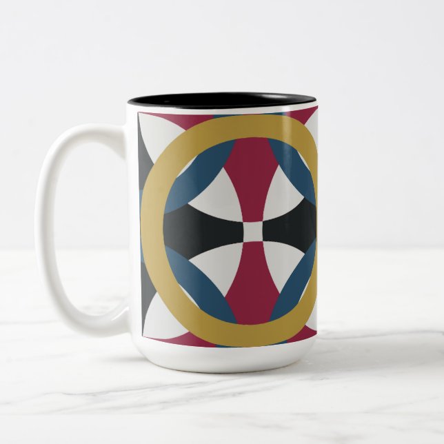 CANECA DE CAFÉ EM DOIS TONS DESIGN GEOMÉTRICO MUG (Esquerda)