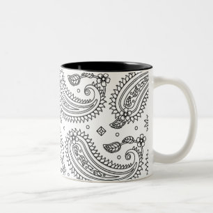 Caneca De Café Em Dois Tons Design inspirado de Paisley