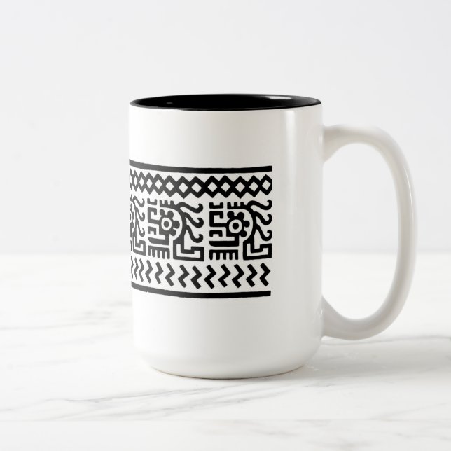 Caneca De Café Em Dois Tons Design mexicano antigo - Mug (Direita)