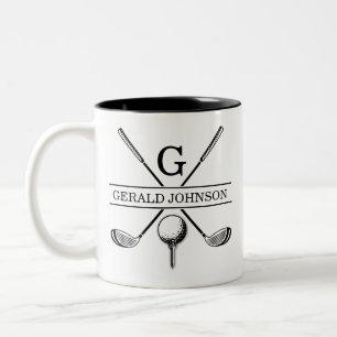 Caneca De Café Em Dois Tons Design Monograma Modelo de Café de Dois Toneladas