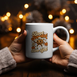 Caneca De Café Em Dois Tons Design Ocidental de Halloween Boot Scootin 'e Boo-