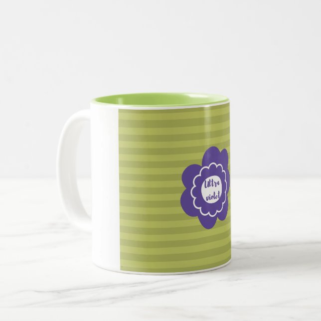 Caneca De Café Em Dois Tons Design pantone 2018 ultravioleta (Frente Esquerda)