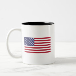 Caneca De Café Em Dois Tons Design Patriótico de Bandeira Americana