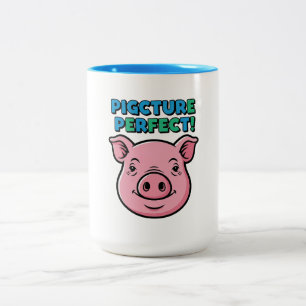 Caneca De Café Em Dois Tons Design Perfeito de Porco