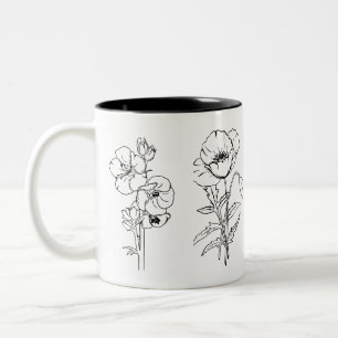Caneca De Café Em Dois Tons Design preto e branco