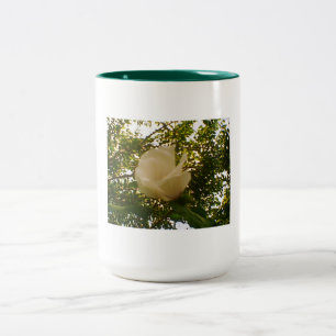 Caneca De Café Em Dois Tons Design Rosa Branco