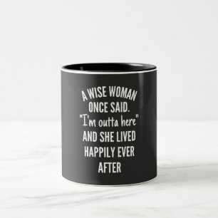Caneca De Café Em Dois Tons Design sem título Uma mulher esperta disse que es