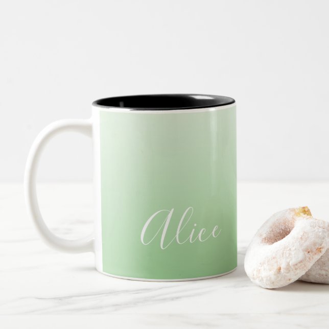 Caneca De Café Em Dois Tons Design seu próprio sábio OMbre e seu nome (Com Donut)