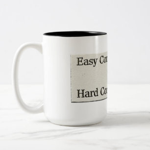 Caneca De Café Em Dois Tons Design Sobre Trabalho Fácil E Relação De Trabal