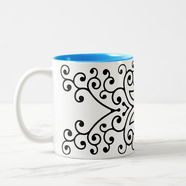 Caneca De Café Em Dois Tons Design stencil marroquino (Esquerda)