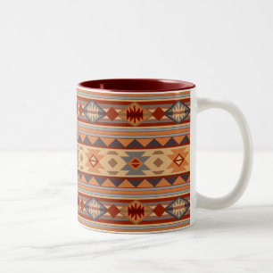 Caneca De Café Em Dois Tons Design Tan do padrão sudoeste